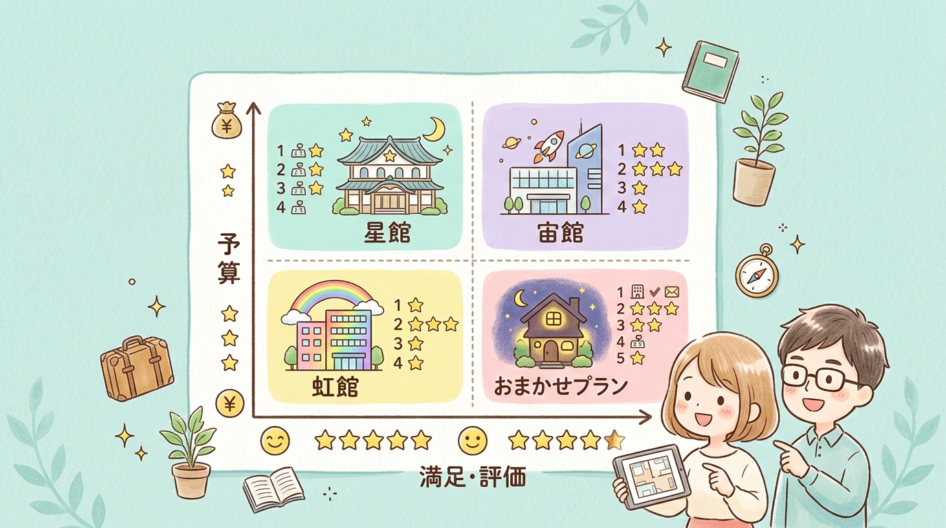 予算別！宿泊棟の選び方と客室の工夫