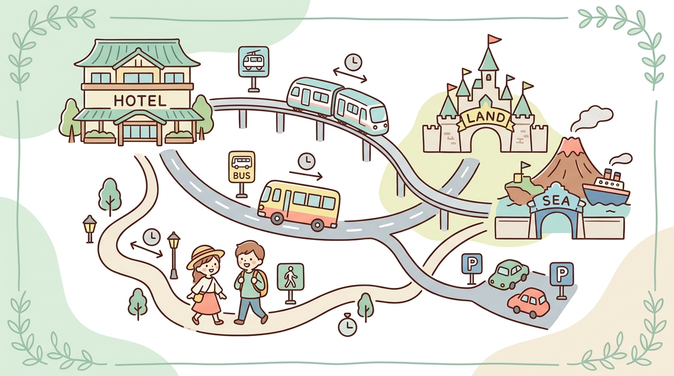 パークまでの移動手段と所要時間