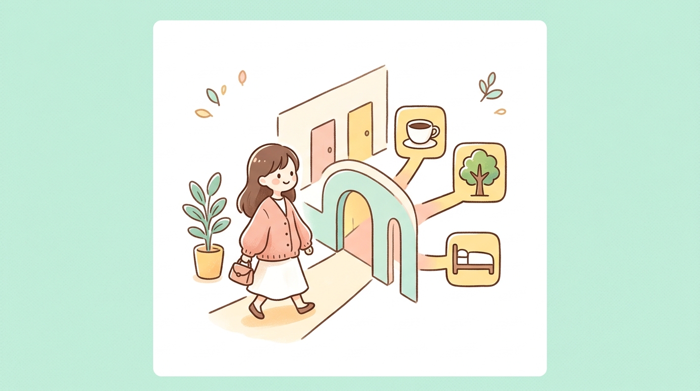 館内施設への移動距離を徹底比較