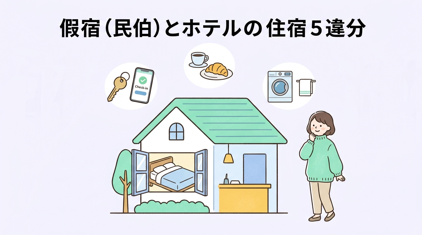 民泊とホテルの宿泊面での5つの違い