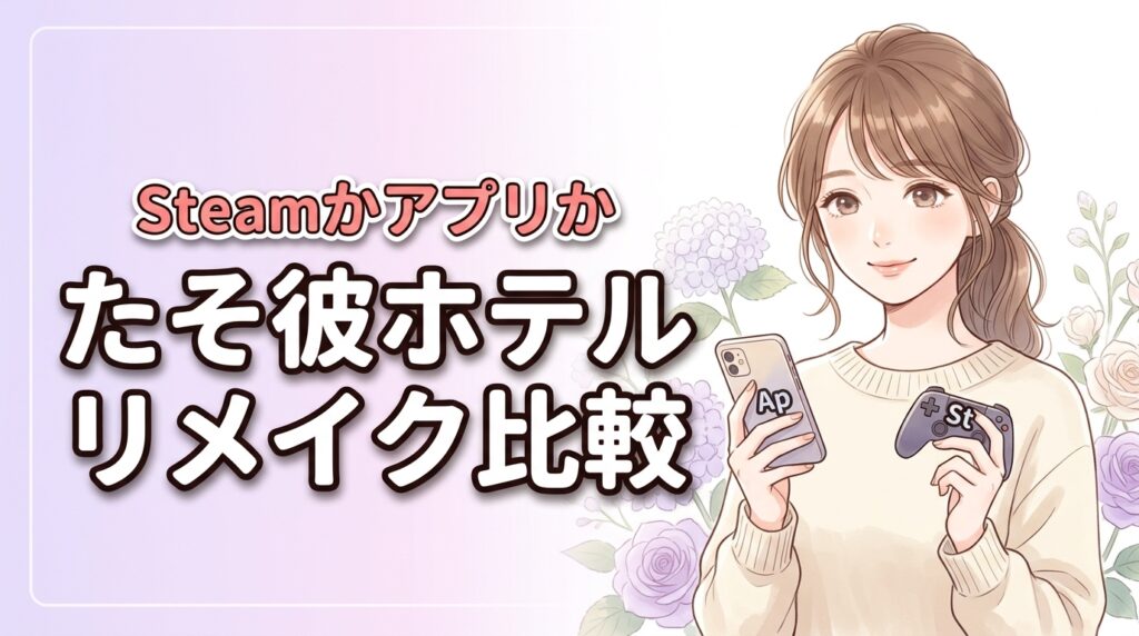 【たそ彼ホテル】リメイクの違いを比較！Steam版とアプリ版どちらを遊ぶべき？