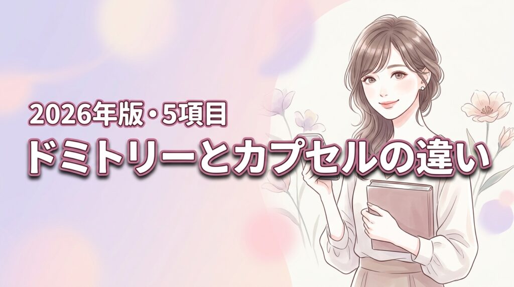 ドミトリールームとカプセルホテルの違いを5つの項目で比較！自分に合う宿の選び方