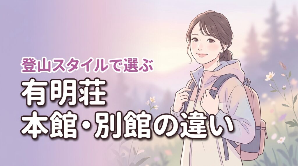有明荘の本館と別館の違いで迷う方へ！登山スタイルに合う客室の選び方