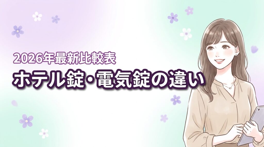 【比較表】ホテル錠と電気錠の違いを整理！コストを抑えて管理を効率化するコツ