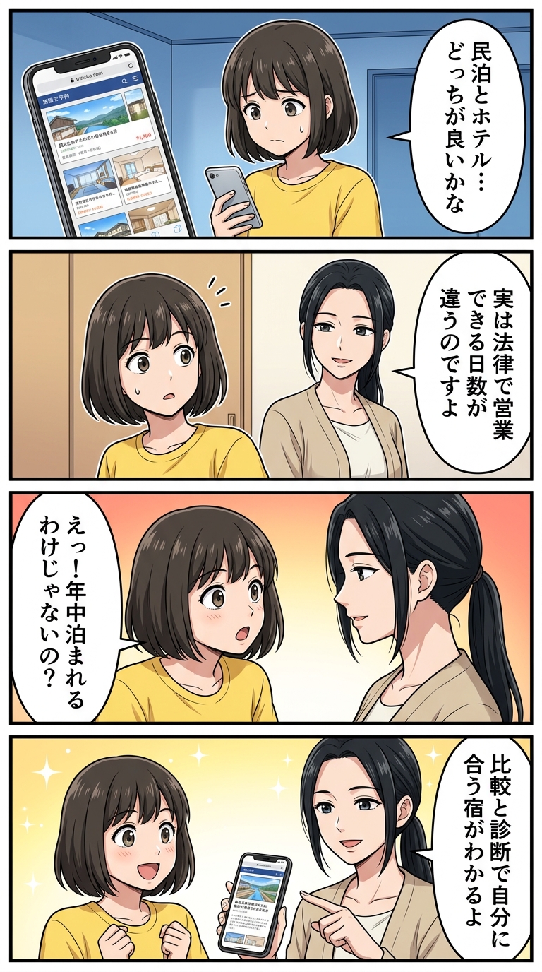民泊とホテルの違い