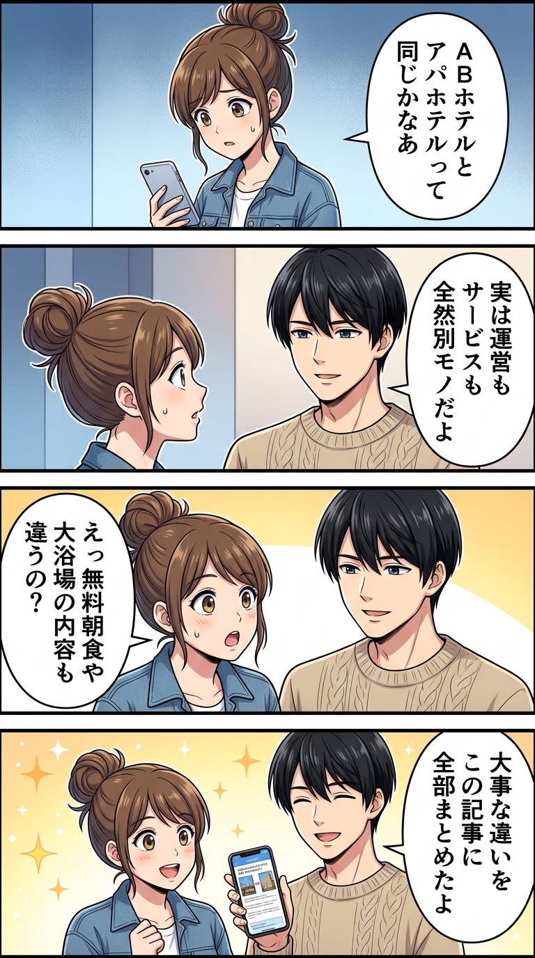 abホテル アパホテル 違い