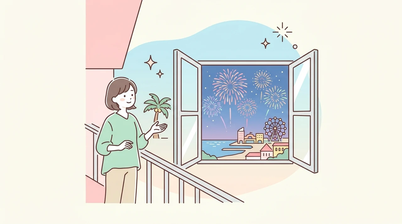 アメリカンビレッジの花火が見えるホテルの基本