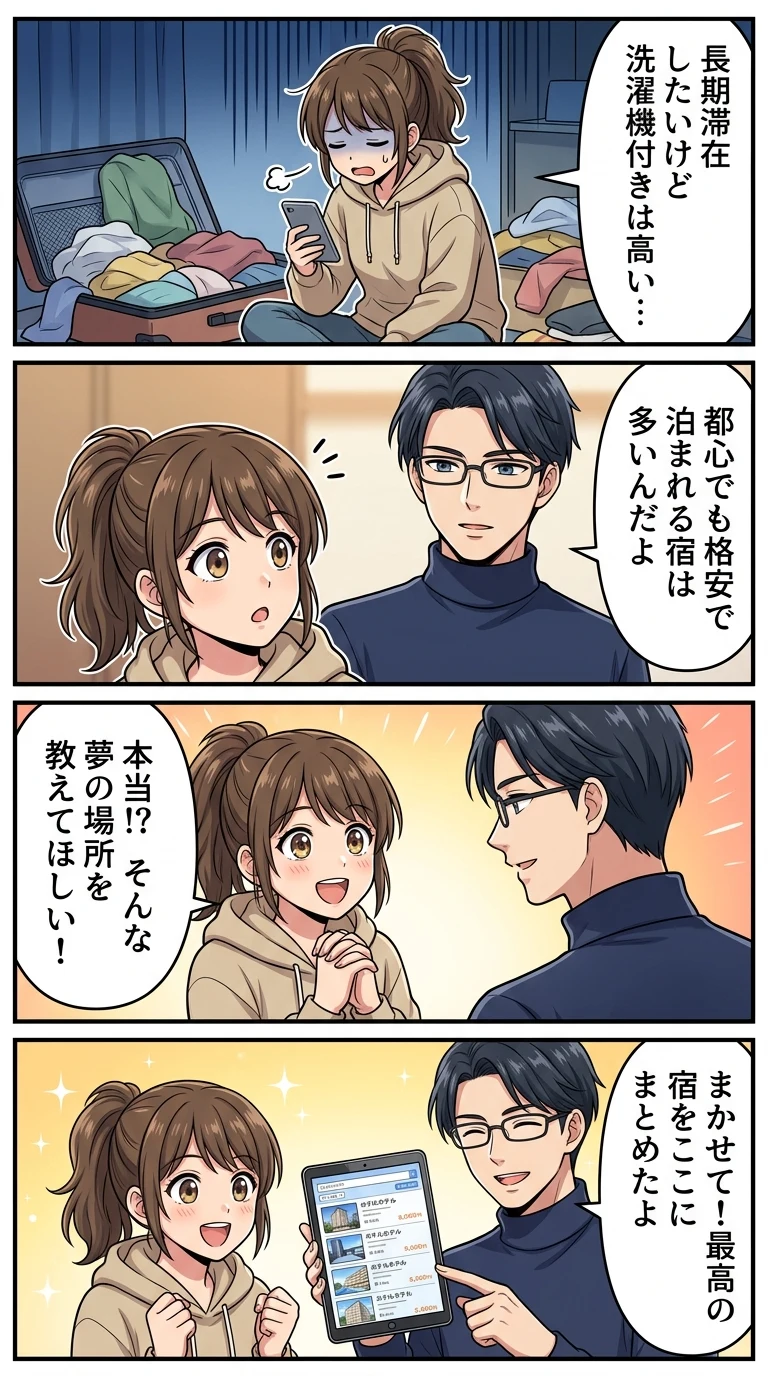 部屋に洗濯機があるホテル 東京 安い