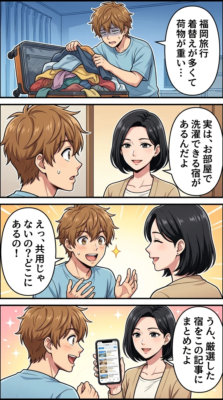 部屋に洗濯機があるホテル 福岡