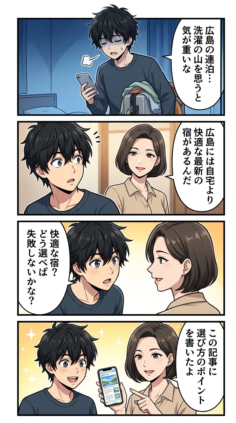 部屋に洗濯機があるホテル 広島