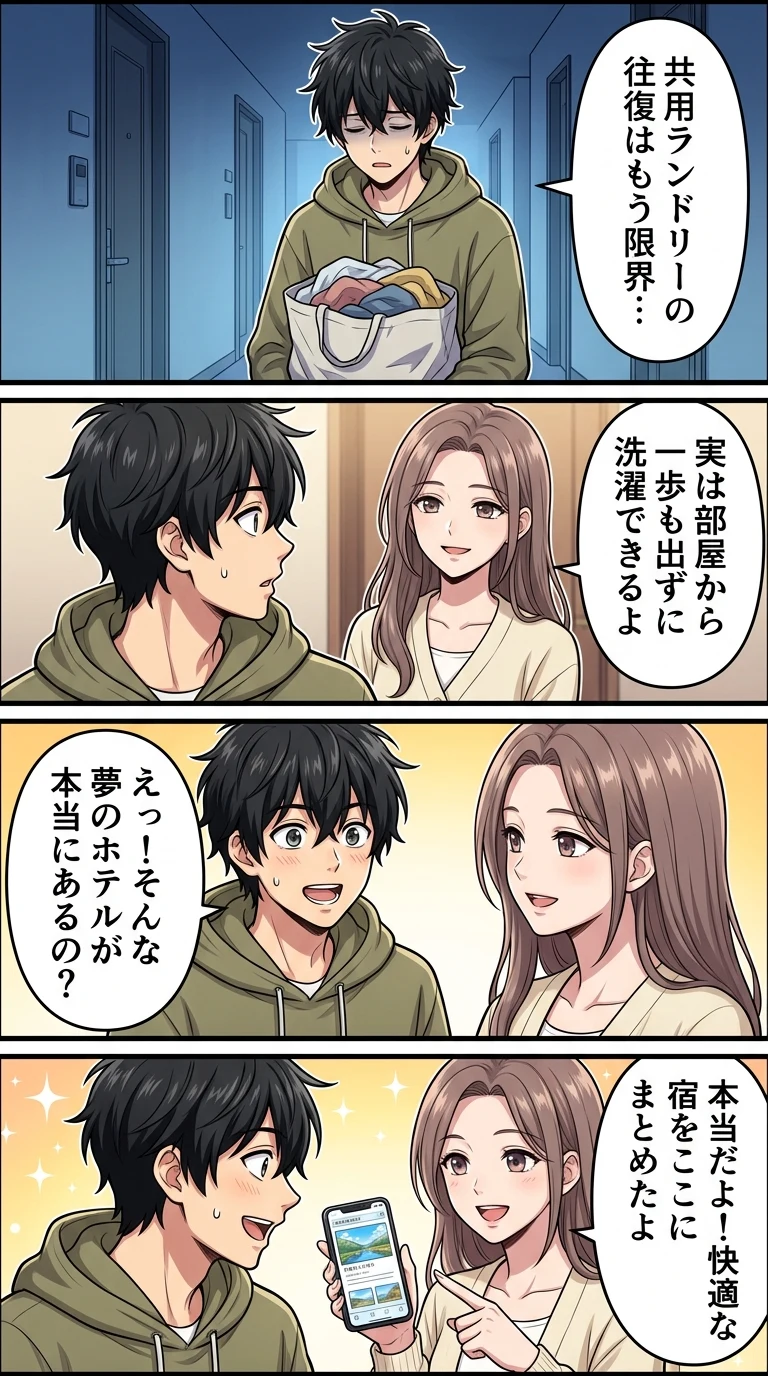 部屋に洗濯機があるホテル 熊本