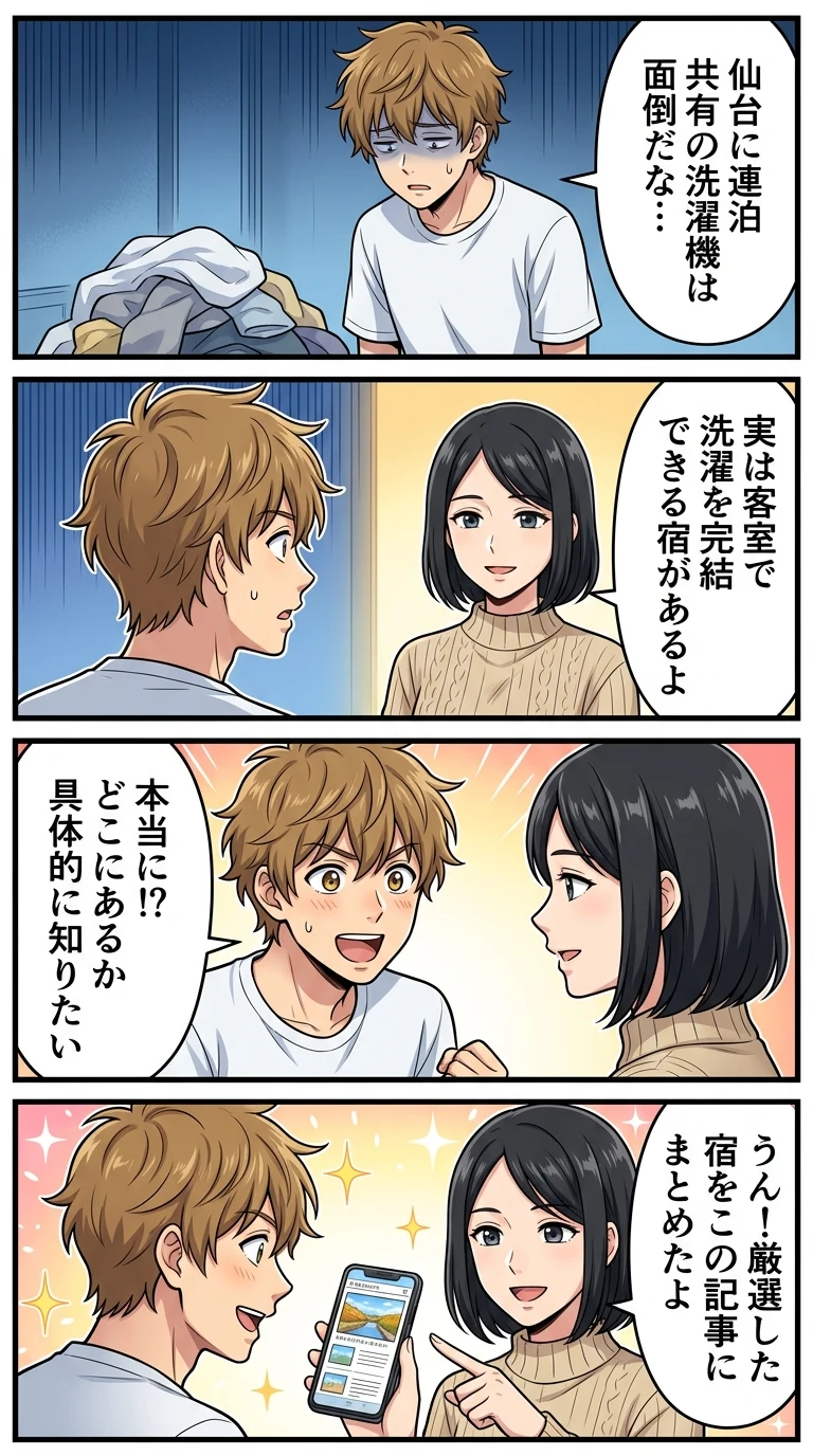 部屋に洗濯機があるホテル 仙台
