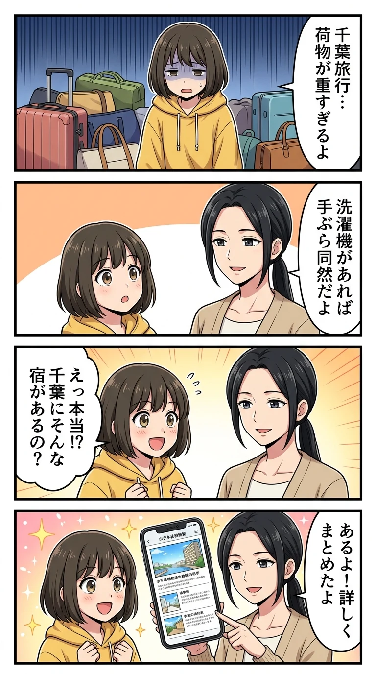 部屋に洗濯機があるホテル 千葉