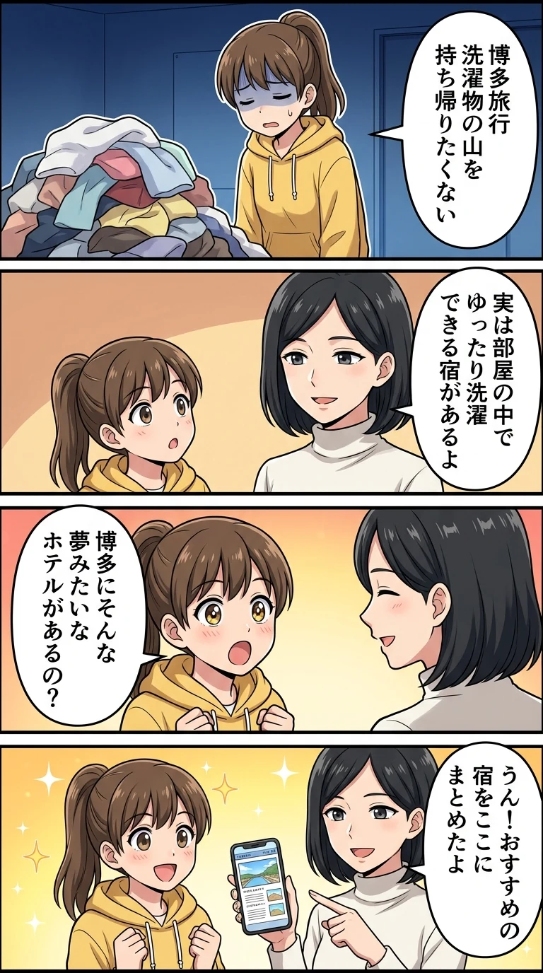 部屋に洗濯機があるホテル 博多