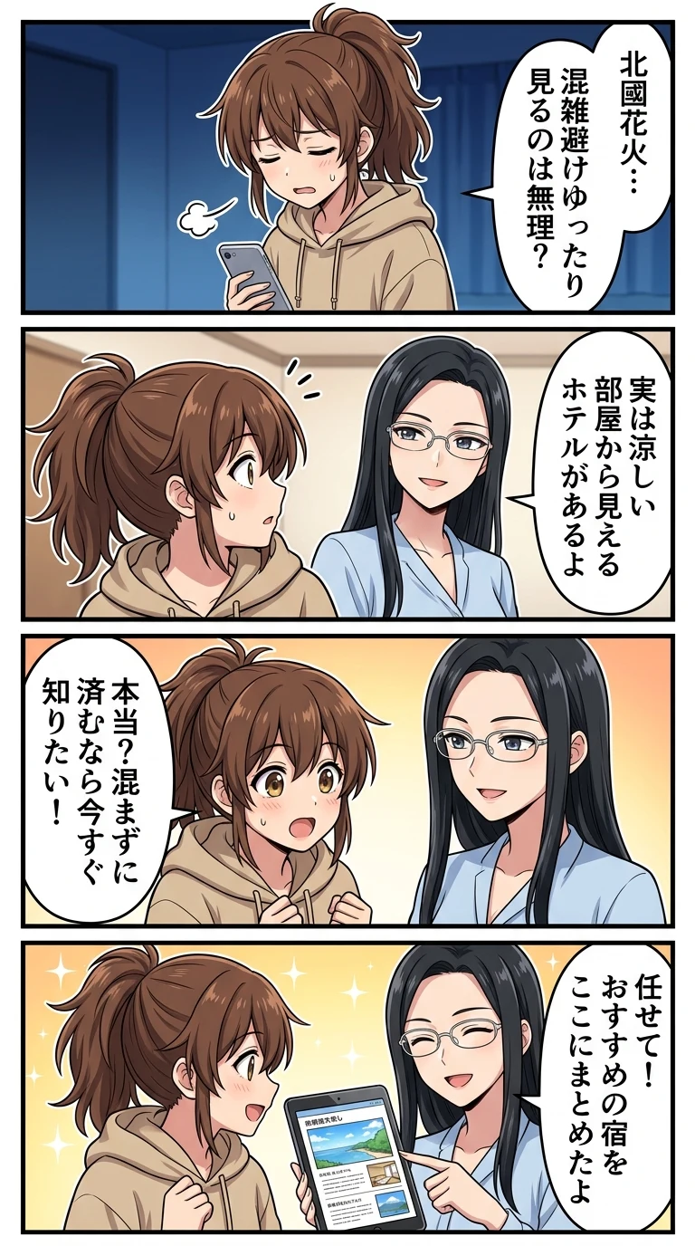 北國花火 見える ホテル