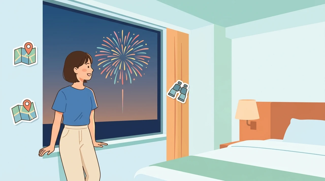 確実に花火が見える客室選びのポイント