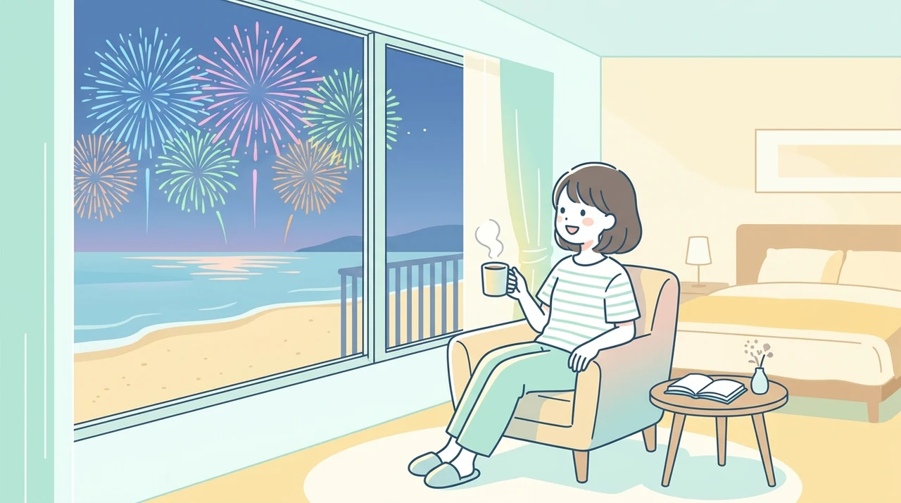 客室から白浜の花火を鑑賞するメリット5つ