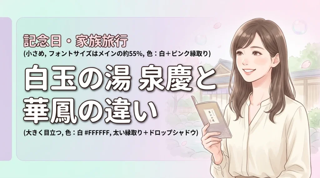 白玉の湯の泉慶と華鳳の違いで迷う人必見！記念日や家族旅行に最適なのはどっち？