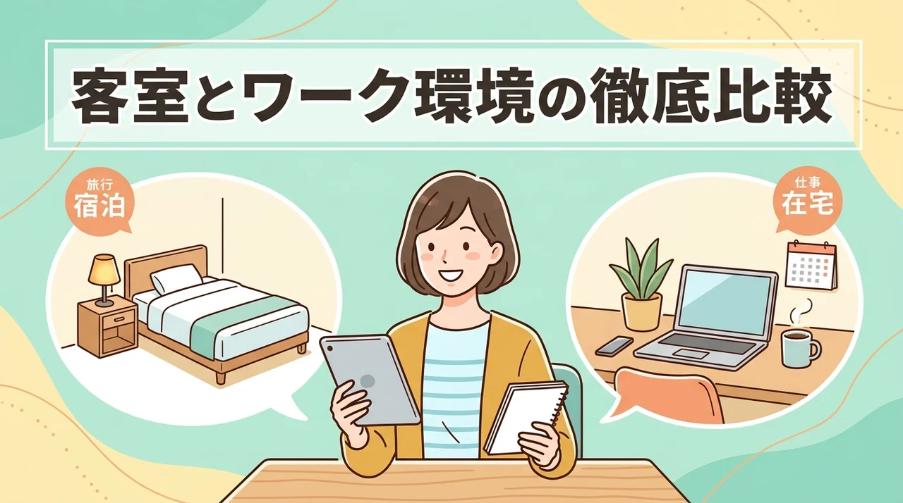 客室やリモートワーク環境の違い