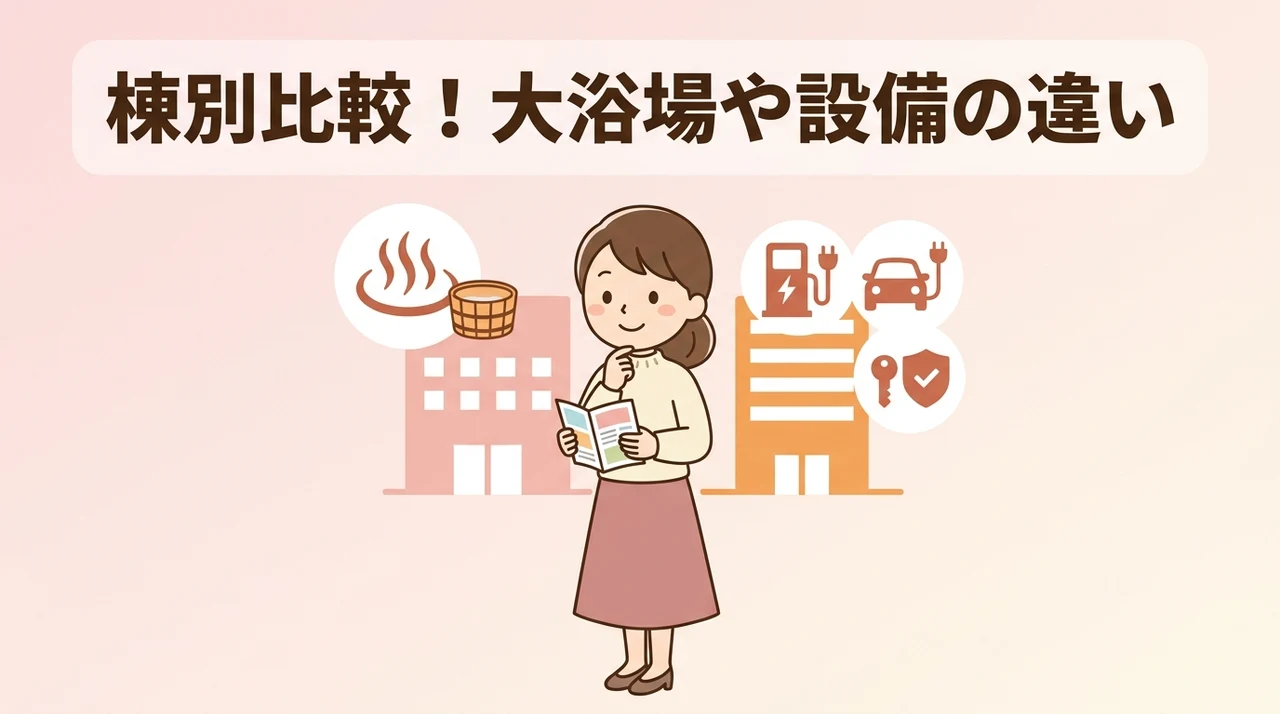 大浴場や利便性など棟ごとの設備仕様の違い