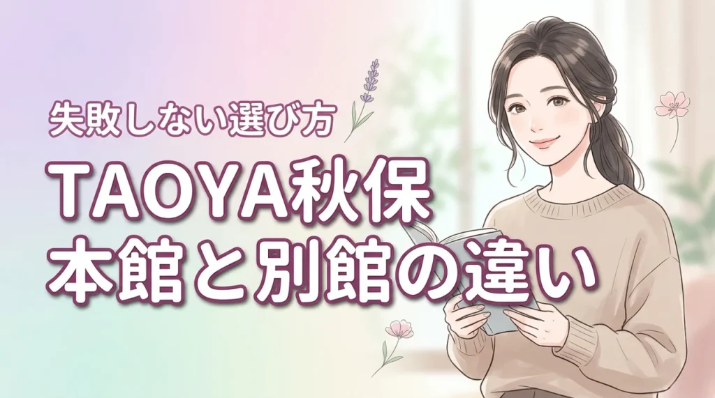 taoya秋保の本館と別館の違いは何？予約前に確認すべき失敗しないための選び方