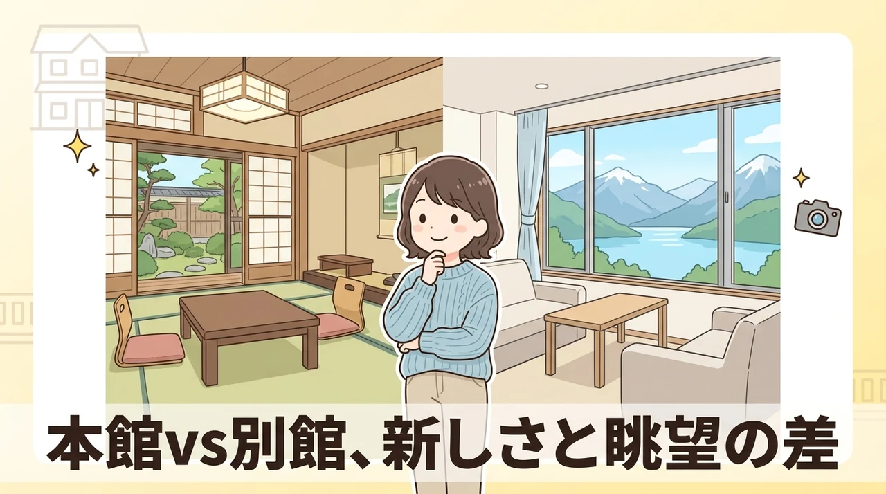 本館と別館で異なる客室の新しさと眺望の差