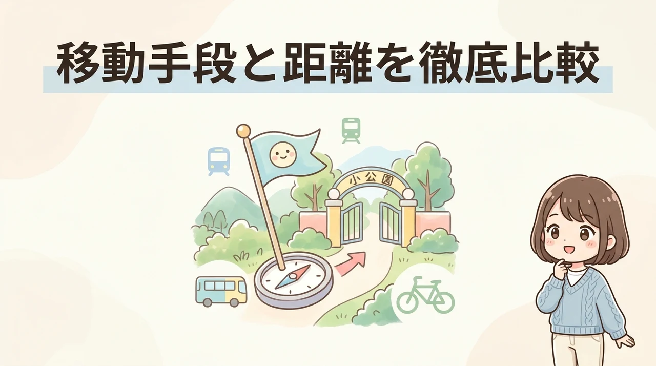 移動手段やパークへの距離の違い