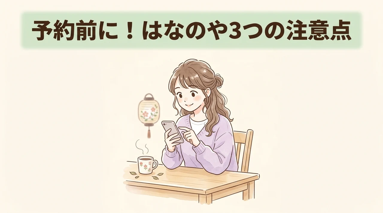 はなのやの予約前に確認すべき3つの注意点