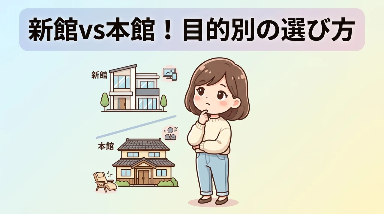 新館と本館の目的別のおすすめな選び方