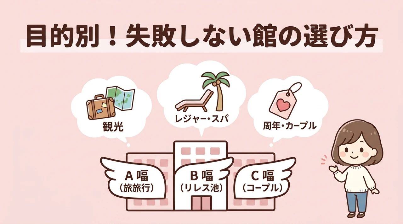 滞在目的別の最適な館の選び方