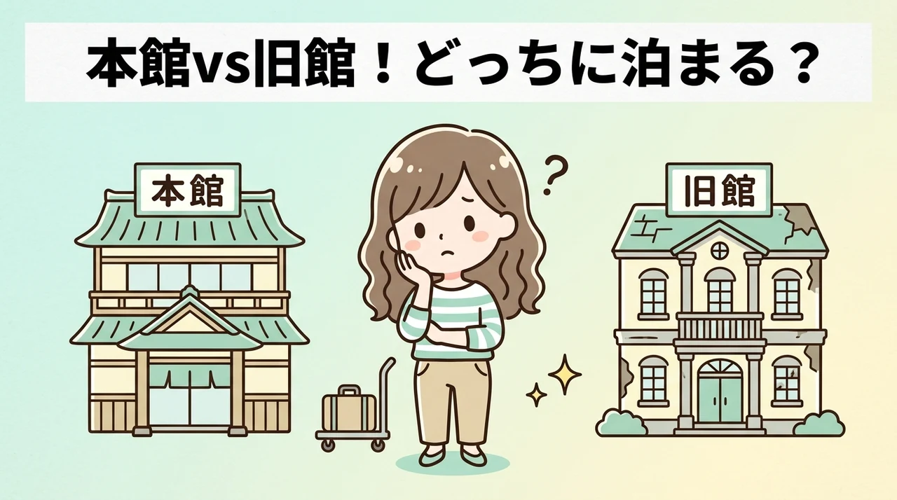 東山グランドホテルの本館と旧館の違いを比較