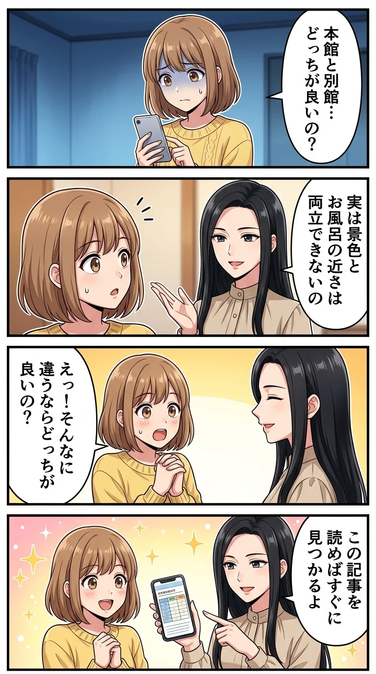 湯瀬ホテル 本館 別館 違い