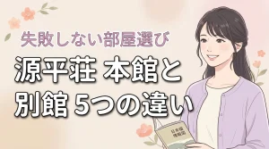 関門の宿 源平荘の本館と別館の違いを5つのポイントで比較!失敗しない部屋の選び方(記事のアイキャッチ画像)