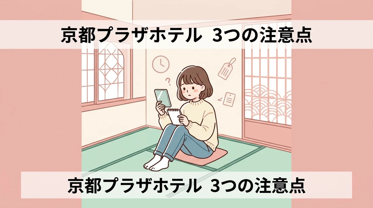 京都プラザホテルに宿泊するデメリット3つのイメージ画像(館の移動がある・駐車場が有料・店舗が少なめ)