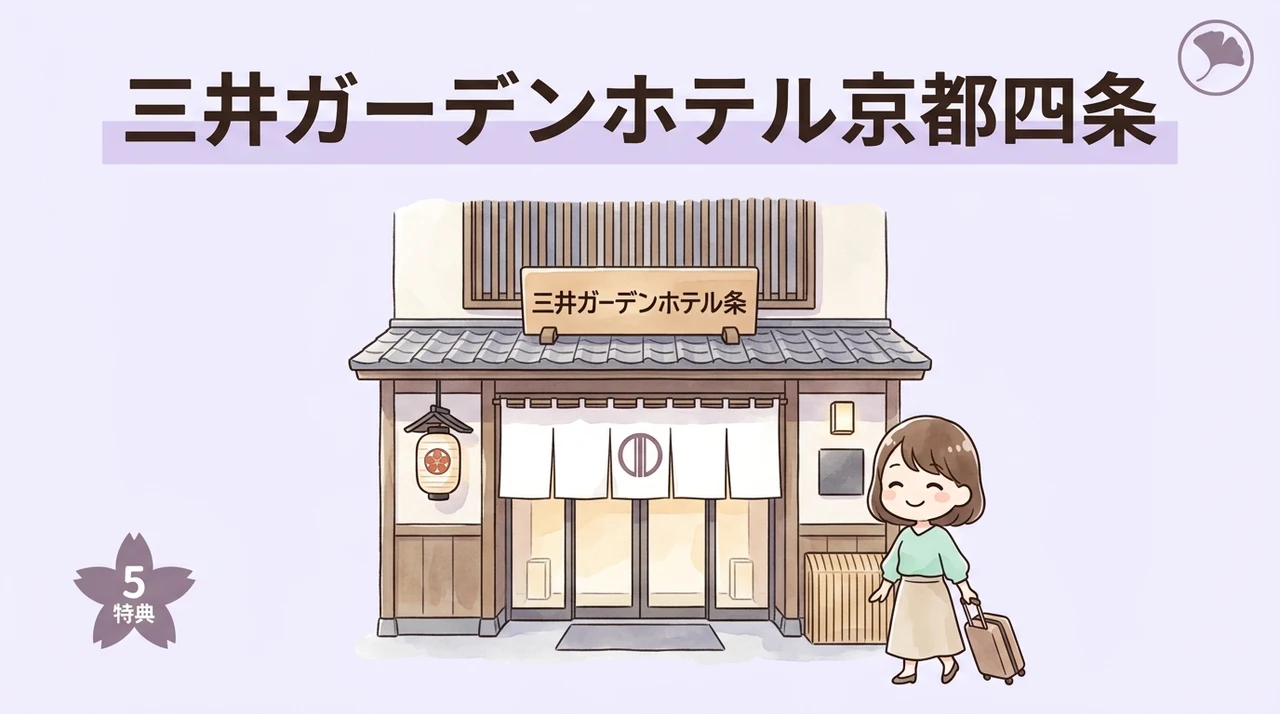 三井ガーデンホテル京都四条 本館に泊まるメリット5つのイメージ画像(三井ガーデンホテル京都四条・主要設備への移動が楽・1人・2人旅に最適)