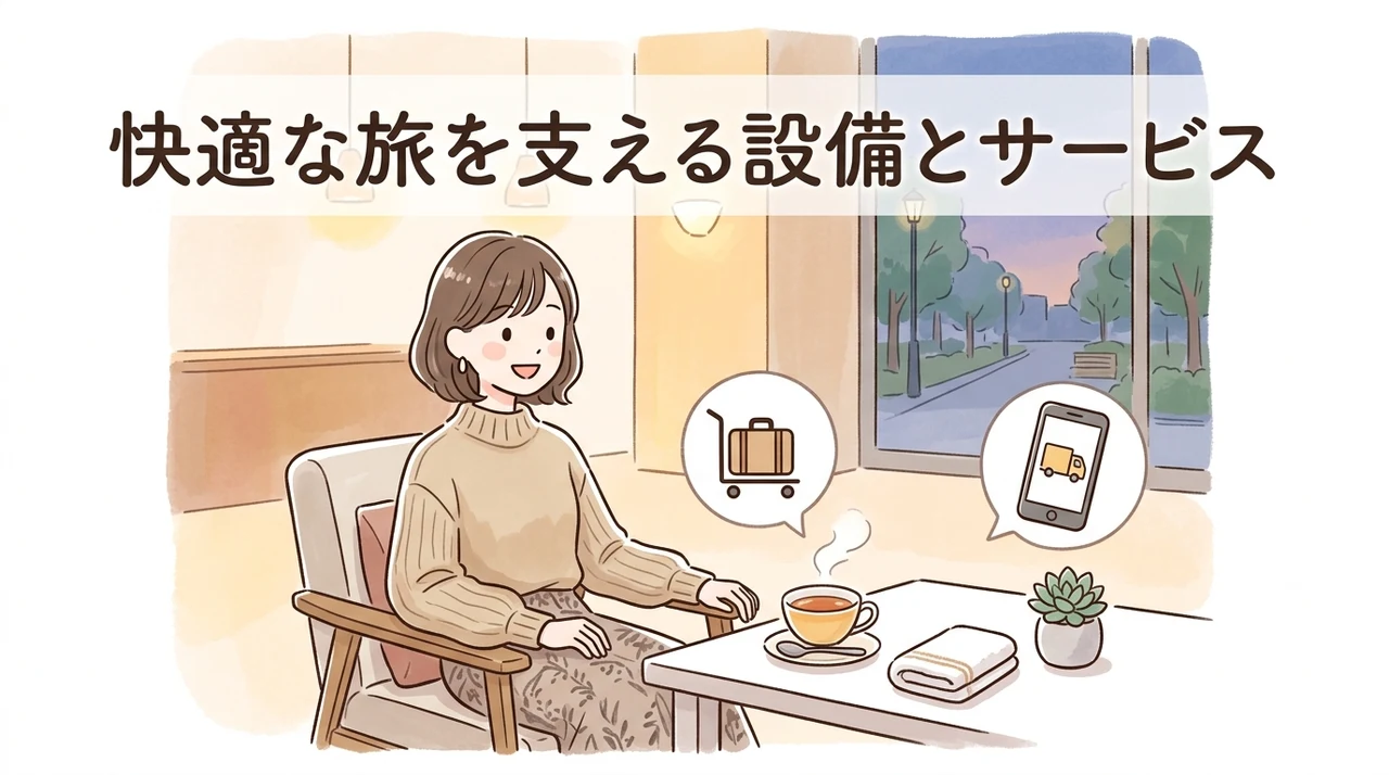 快適な旅をサポートする館内設備と外部サービスのイメージ画像(KOZUE・三井ガーデンホテル京都駅前・ホテル専用駐車場)