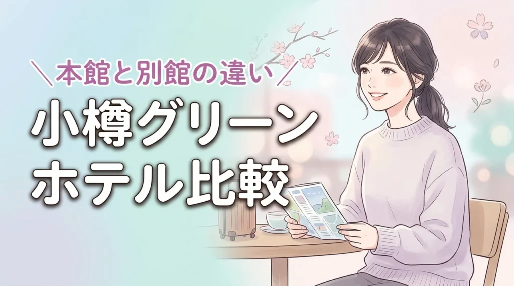 小樽グリーンホテルの本館と別館の違いで迷ったら？どっちに泊まるべきか徹底比較（記事のアイキャッチ画像）